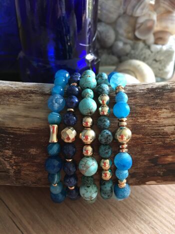 Bracelet en pierre de Turquoise et en hématite 4