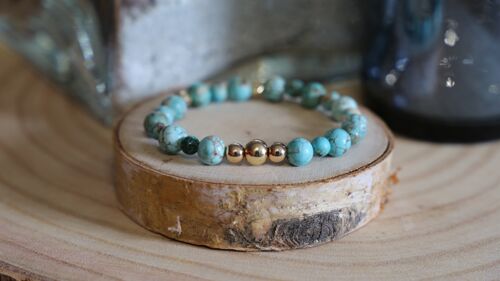 Bracelet en pierre de Turquoise et en hématite