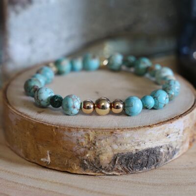 Turquoise stone and hematite bracelet