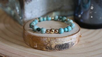 Bracelet en pierre de Turquoise et en hématite 1