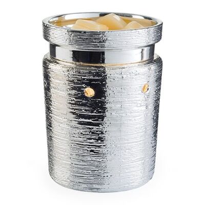 CANDLE WARMERS® BRUSHED CHROME calentador eléctrico plata cerámica
