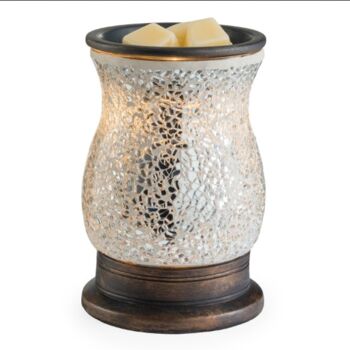CANDLE WARMERS® REFLECTION lampe à parfum électrique argent mosaïque verre