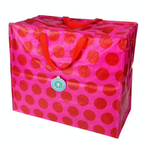 Jumbo storage bag - Red on pink Spotlight