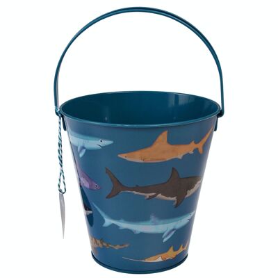 Children's tin bucket - Sharks