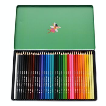 36 crayons de couleur dans une boîte - Les fées du jardin 3