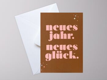 Carte postale typo ›nouvel an. nouveau bonheur‹ / 01 1