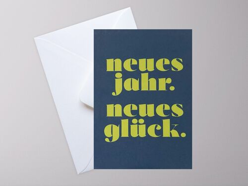 Typo Postkarte ›neues jahr. neues glück‹ / 03