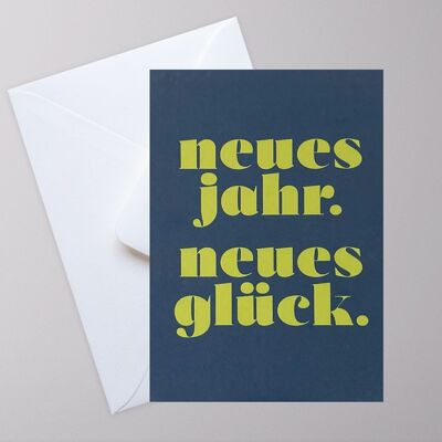 Typo Postkarte ›neues jahr. neues glück‹ / 03
