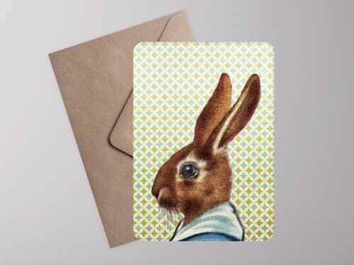 Postkarte Hase ›Follow the bunny‹, Osterkarte