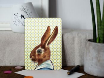 Carte postale lapin ›Suivez le lapin‹, carte de Pâques 2