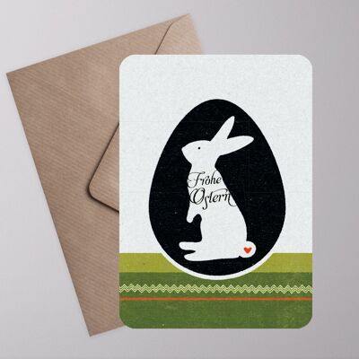 Carte postale ›Lapin de Pâques dans l'œuf‹