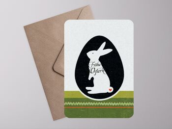 Carte postale ›Lapin de Pâques dans l'œuf‹ 1