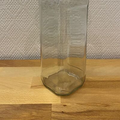 Botellas de vidrio de 1 litro + tapón de rosca (caja de 20 botellas) sin código de barras