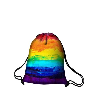 Colorfull Backpack In Canvas Sack Line Bertoni