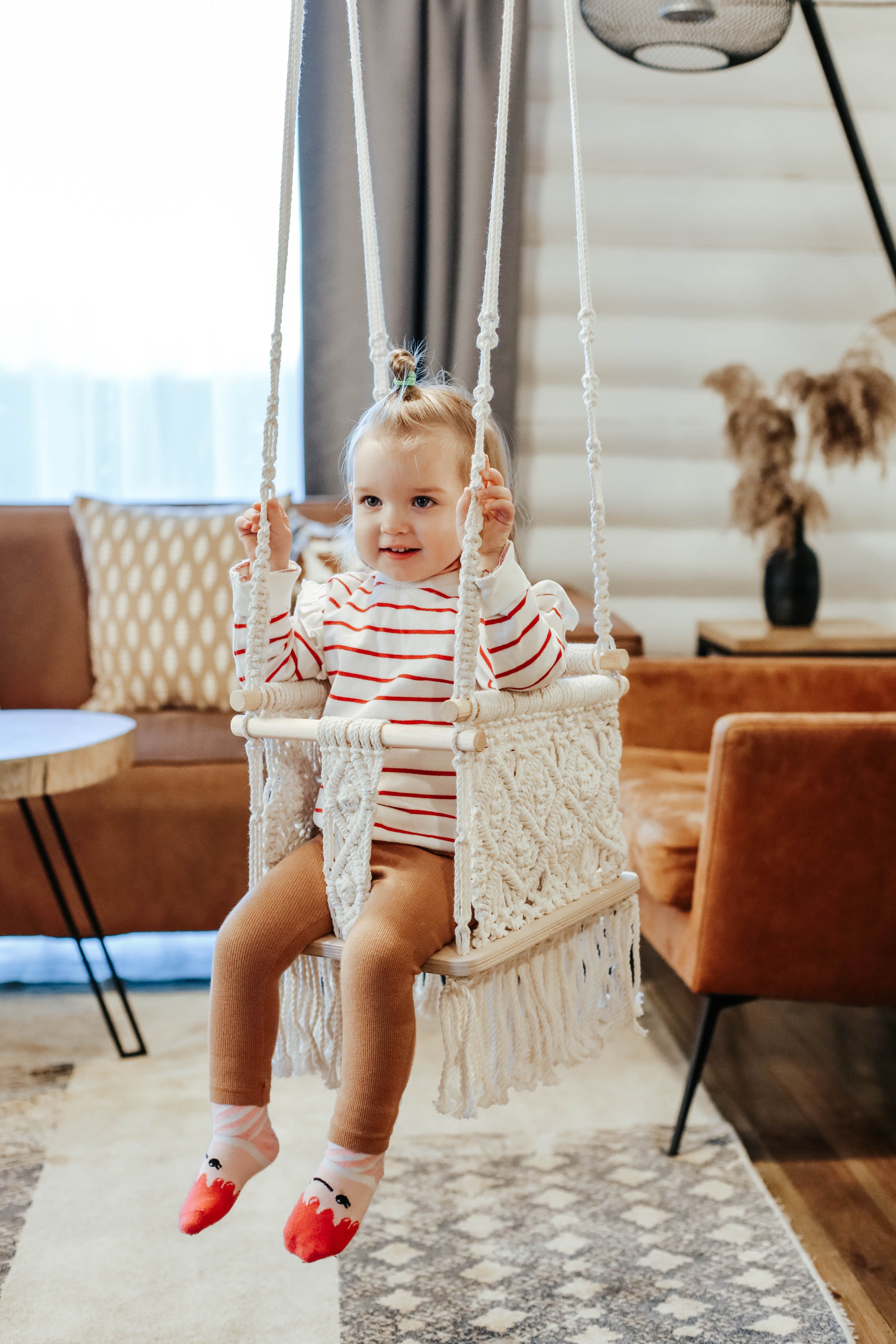 Compra Columpio de macrame para bebe en color blanco al por mayor