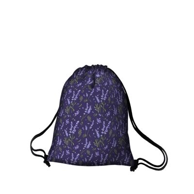 Lavender Backpack In Canvas Sack Line Bertoni