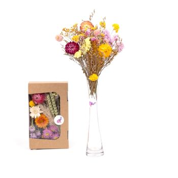 Fleurs séchées dans une boîte cadeau - disponible en naturel, violet, bleu, mélangé et au choix 21