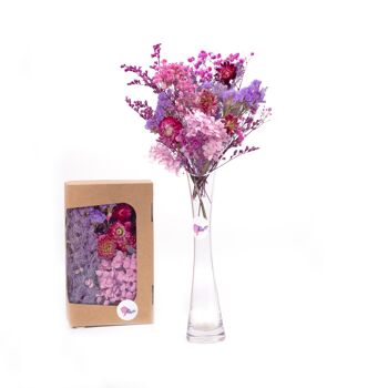 Fleurs séchées dans une boîte cadeau - disponible en naturel, violet, bleu, mélangé et au choix 7