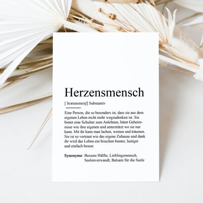 Postkarte HERZENSMENSCH Definition