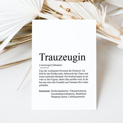 Postkarte TRAUZEUGIN Definition