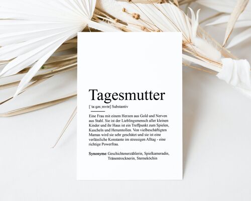 Postkarte TAGESMUTTER Definition