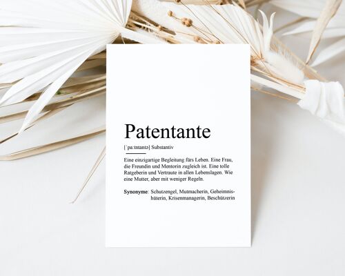 Postkarte PATENTANTE Definition