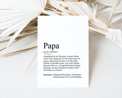 Postkarte PAPA Definition