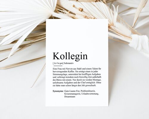 Postkarte KOLLEGIN Definition