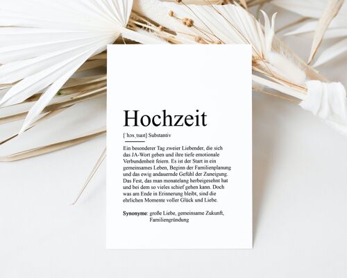 Postkarte HOCHZEIT Definition