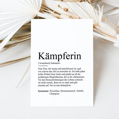 Postkarte KÄMPFERIN Definition