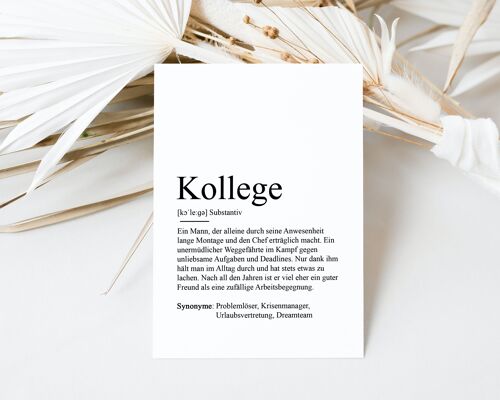 Postkarte KOLLEGE Definition