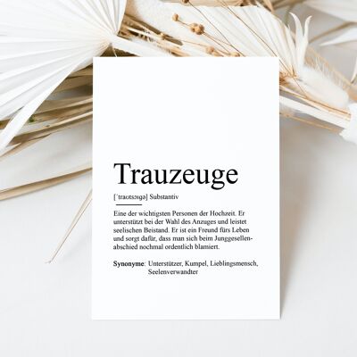 Postkarte TRAUZEUGE Definition