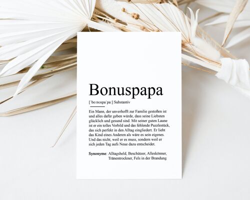 Postkarte BONUSPAPA Definition
