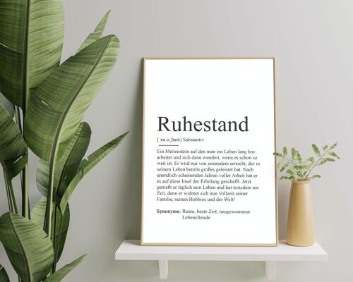 Poster RUHESTAND Definition
