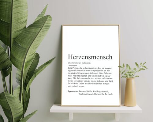 Poster HERZENSMENSCH Definition