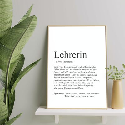 Poster LEHRERIN Definition