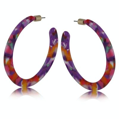 ERICA STATEMENT HOOP RESIN EARRINGS 2717