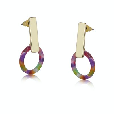 BOUCLES D'OREILLES EN MÉTAL ET RÉSINE ERICA 2718