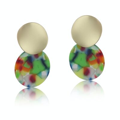 ERICA METAL AND RESIN DISC EARRINGS 2722