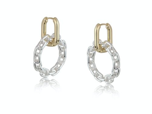 LIVIA TWO TONE CHAIN EARRINGS 2745