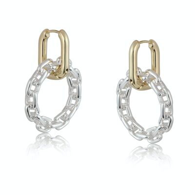 LIVIA TWO TONE CHAIN EARRINGS 2745