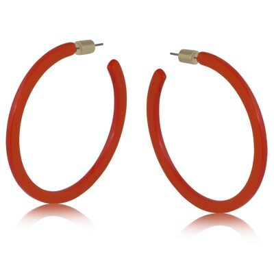 BOUCLES D'OREILLES CRÉOLES EN RÉSINE ELSA STATEMENT 2756