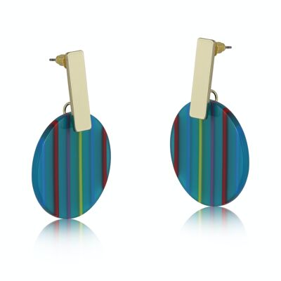 BOUCLES D'OREILLES DISQUES EN RÉSINE CARINE STRIPE 2764