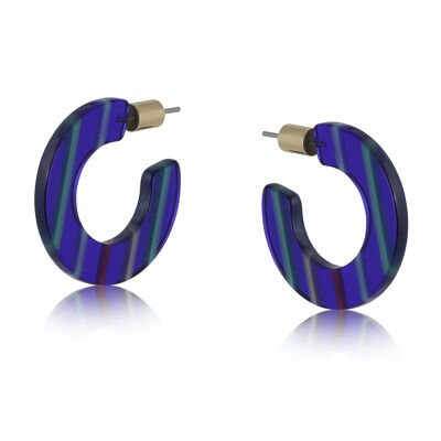 BOUCLES D'OREILLES CRÉOLES RÉSINE CARINE STRIPE 2762