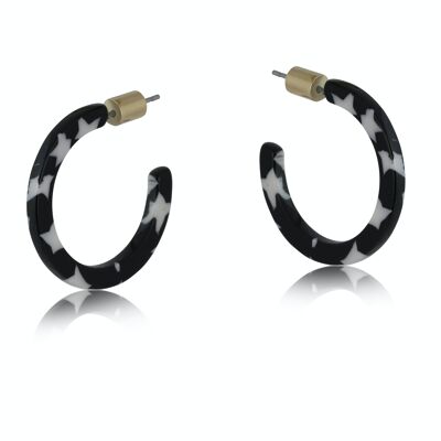 BOUCLES D'OREILLES CRÉOLES RÉSINE MOTIF JULIA 2767