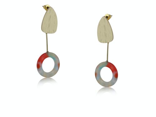 JULIA STAR PATTERN RESIN DROP CIRCLE EARRINGS 2771