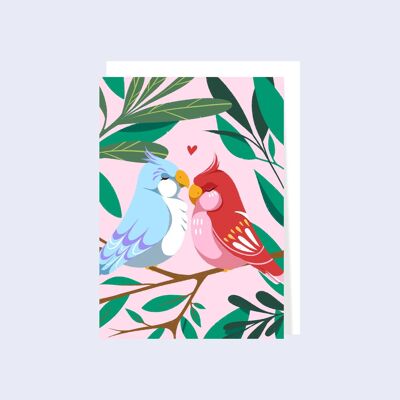 Carte Saint Valentin - Oiseaux d'amour