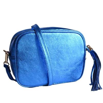 Sac bandoulière Siena en cuir bleu