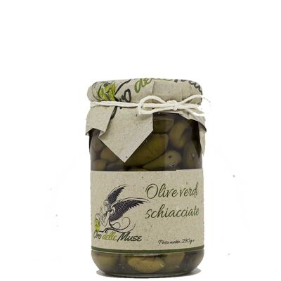 Zerkleinerte grüne Oliven in kalabrischem Olivenöl Gr 280
