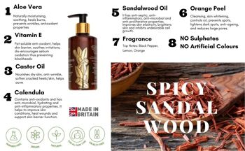 Nettoyant visage-corps-shampooing au bois de santal épicé 3 en 1 3